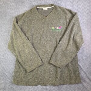 Vintage Disney World EPCOT Food & Wine Festival Sweater Men's Large Green V-Neck